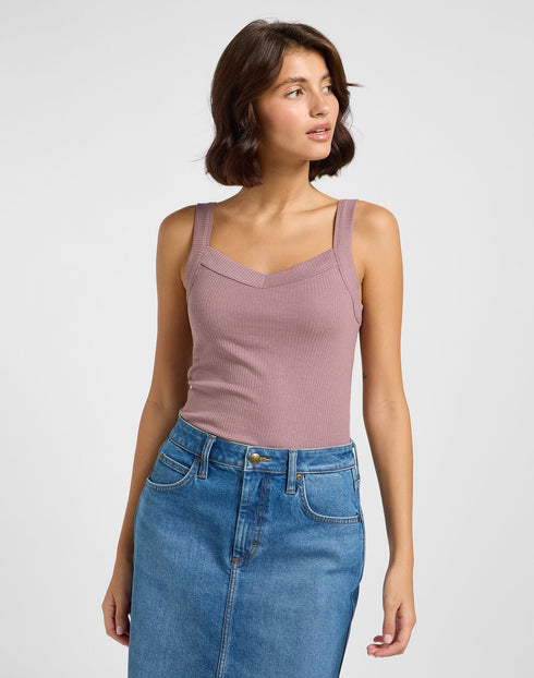 Lee Women's Rib Cami I-Shirt In Dreamy Mauve